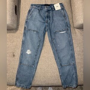 NWT! Abercrombie & Fitch Men's Loose Light Blue Distressed Jeans